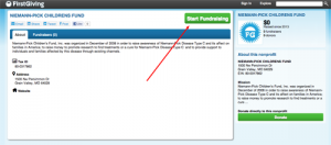 FirstGiving NPCF Fundraising Page