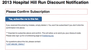 Optin email for discount